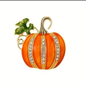 Halloween Pumpkin Brooch Enamel Pin Backpack Lapel Pin, Rhinestones